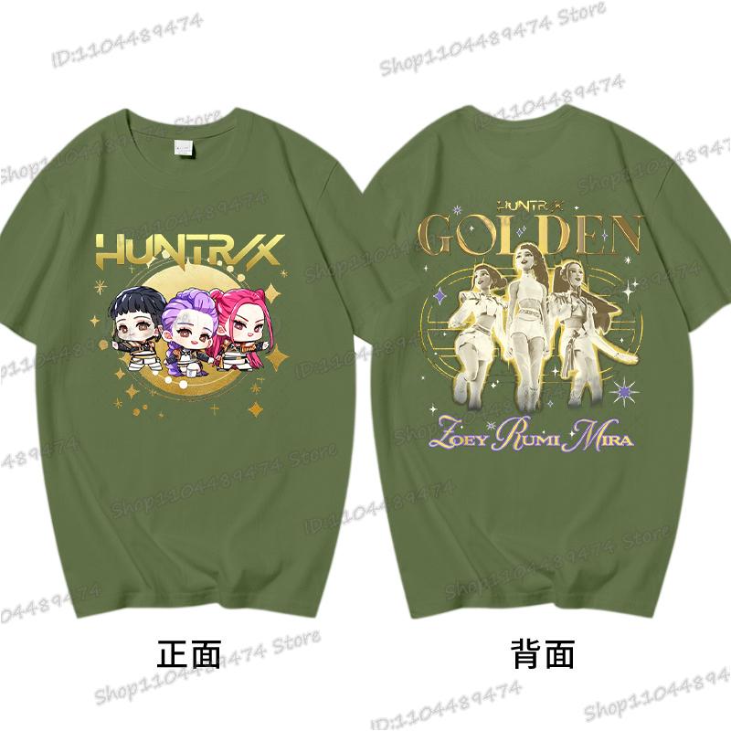 Harajuku KPop Demon Hunters Tshirts Vintage Cartoon Cotton T Shirt Hip Hop 2025 Hot Movie Tees Streetwear Women Men Tops Gifts