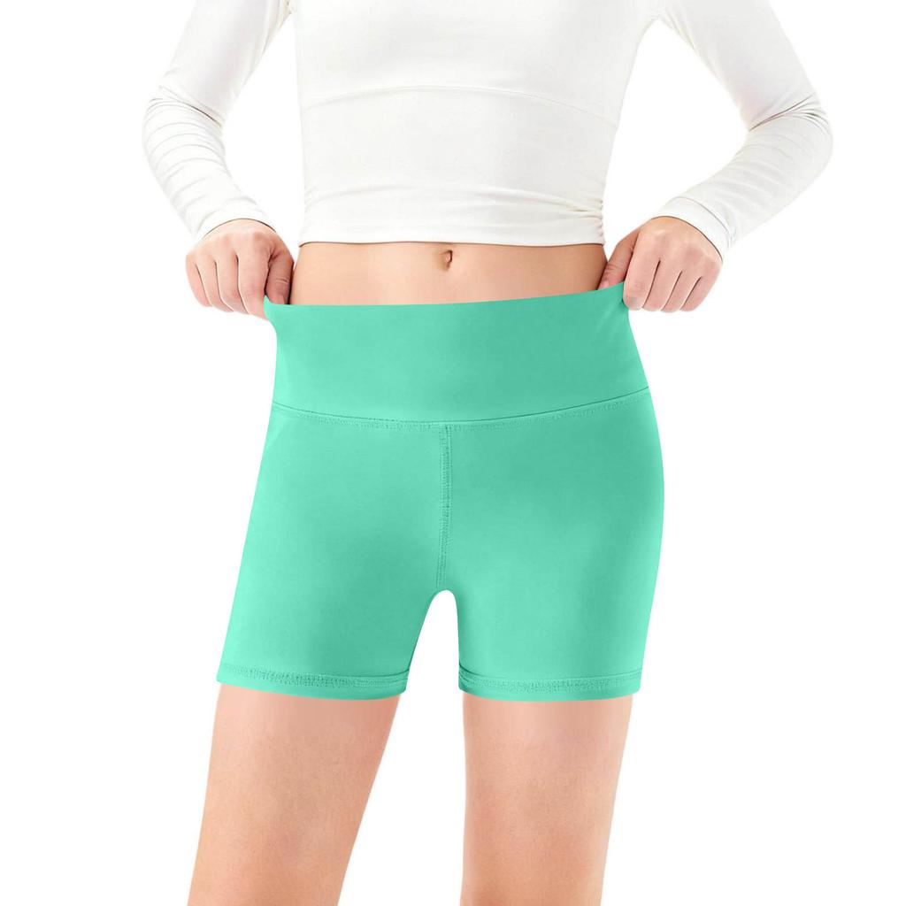 Children's Fashion -Colour Yoga Shorts Sports Shorts For Little Ones Baby Dance Trousers High-Waisted Tight-Fitting Fitness Pants