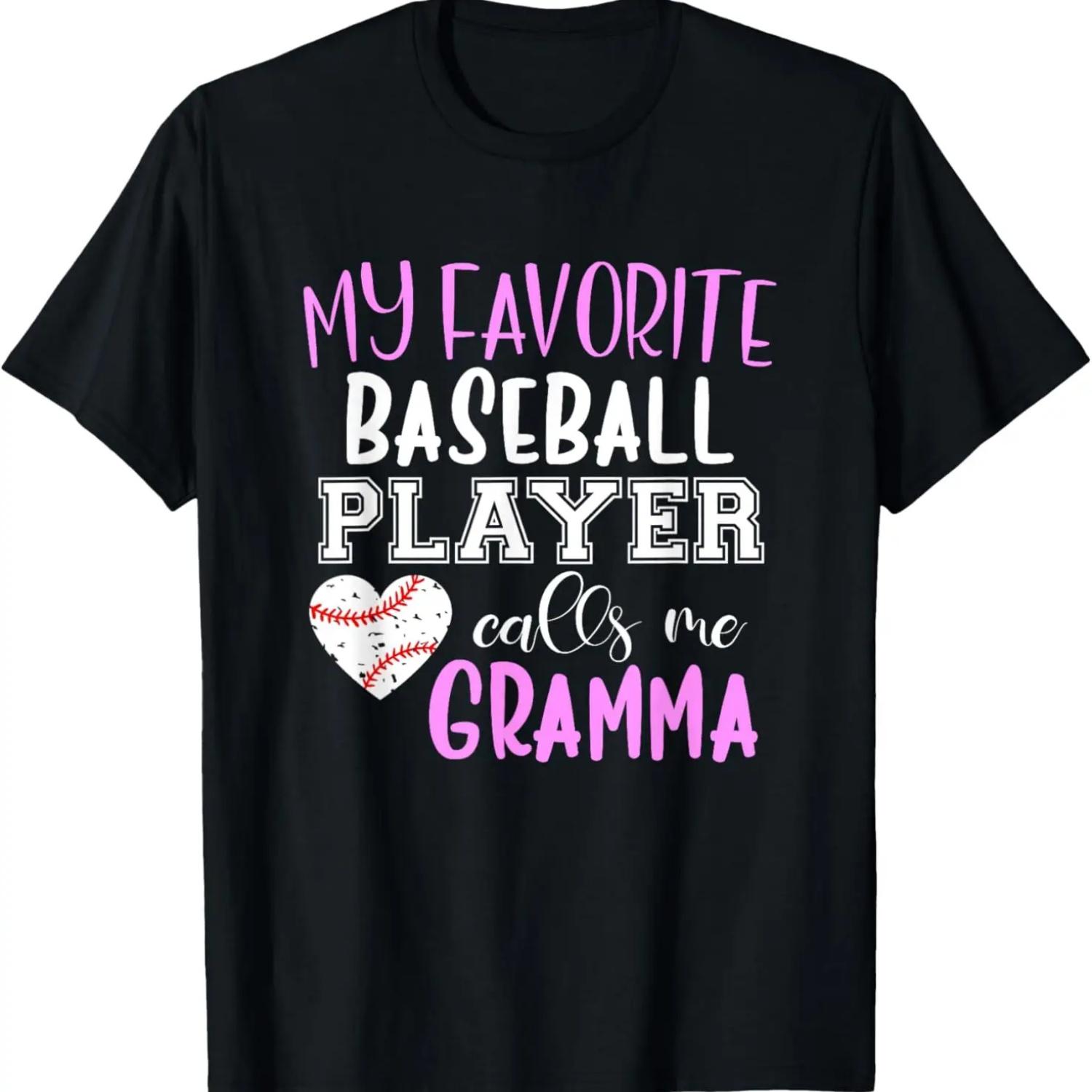 

My Favorite Baseball Player Call Me Gramma T-Shirt XXXXXL чорний