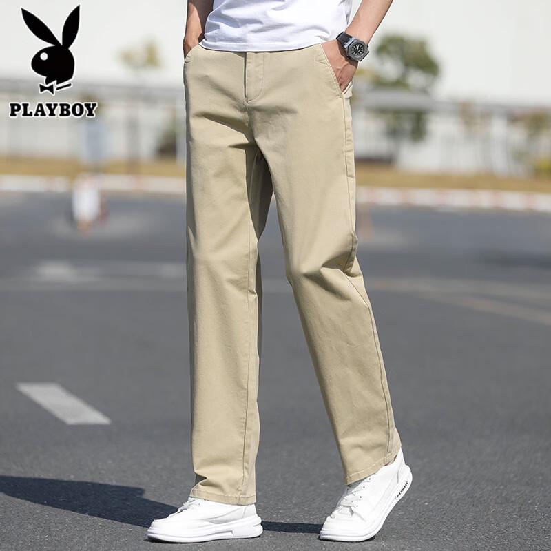 PLAYBOY Men's Straight Fit Summer Casual Pants