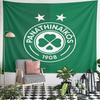 Panathinaikos 1908 Voetbalclub Groen Rond Klaverblad Wapen Twee Sterren Wandkleed Griekse Voetbalfan Decoratie voor Slaapkamer Cadeau