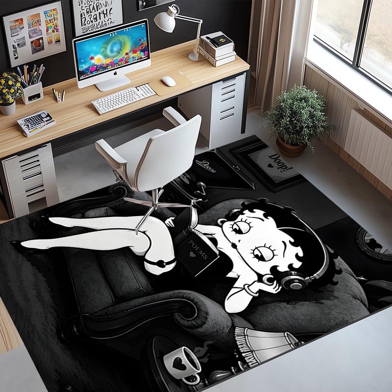 Betty Boop Pattern Rug, Indoor/Outdoor Mat, for Picnic, Gameroom, Bedroom, Office, Living Room, Home Decor Carpet, Birthday Gift