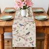Vintage Floral Bird Branch Butterfly Table Runner Home Table Decor Reusable Farmhouse Kitchen Dining Table Runner Party Decor