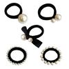 5Pcs Fashion Artificial Pearls Hair Tie Breathable Towel Loop Hair Band Hair Elastic For Women Girl Various Hair Styling