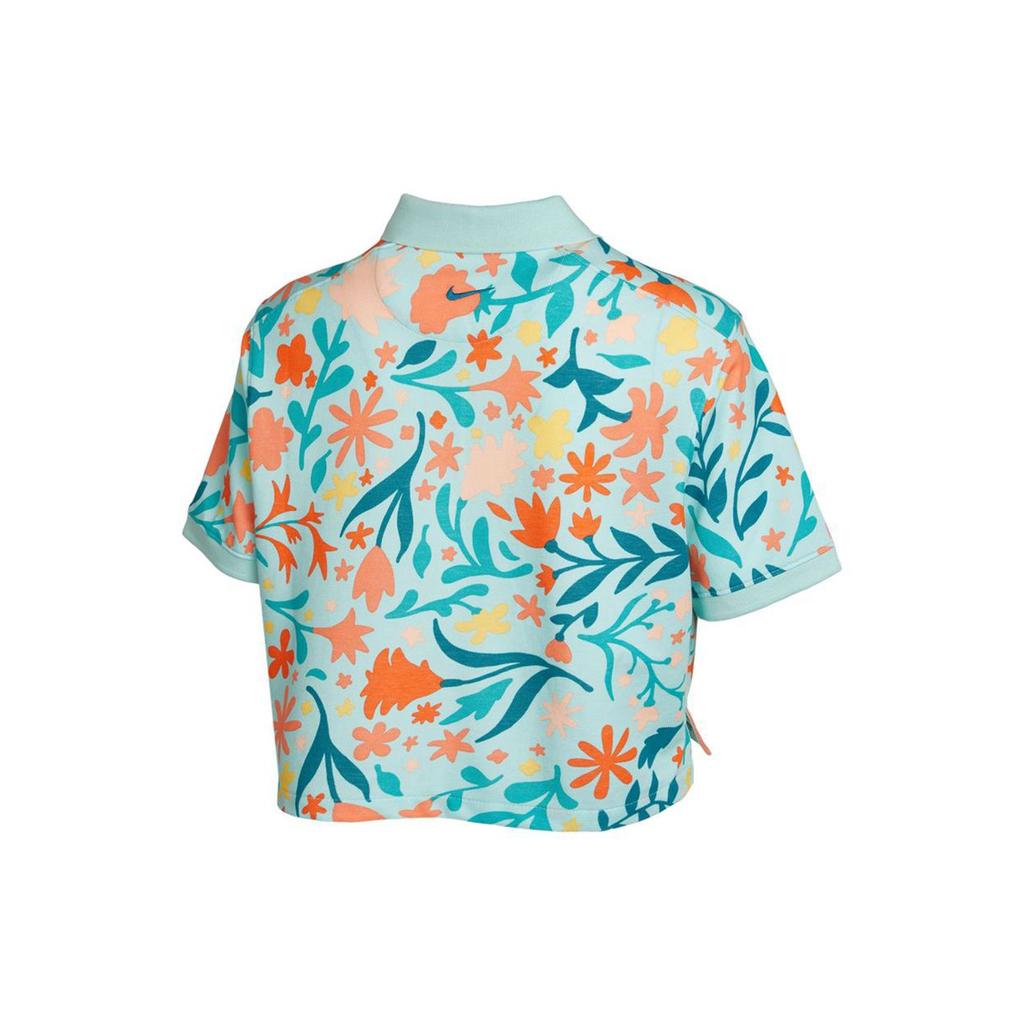 Nike Asthe Nk Koszulka Polo z Krótkim Rękawem Wzór Casualowa Oddychająca Koszulka Polo Damskie topy Szmaragdowy DD0487-382