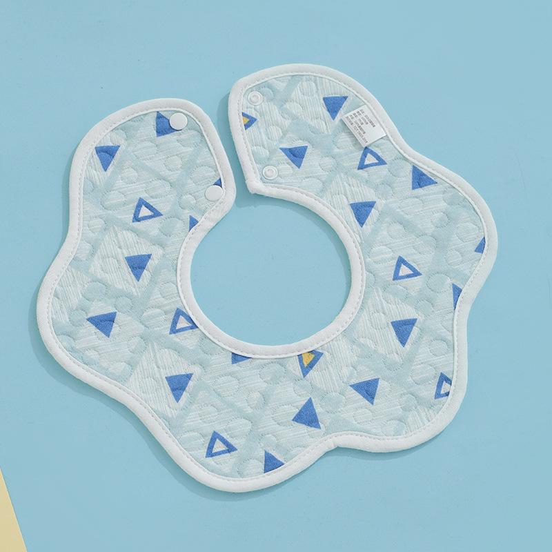 Class A Newborn Baby Saliva Towel Crepe Waterproof Petal Bib Autumn Winter Children Eating Cartoon Cotton Bib