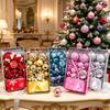 Set Decoratiuni Brad de Craciun: Bomboane Panglică, Ornamente Cizmă și Baston, Papion, Bile din Plastic și Vopsite