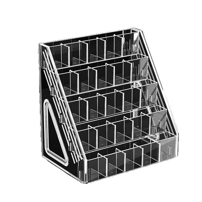 Large Capacity Acrylic Pen Holder for Watercolor and Drawing Pens - Compartmented Storage and Display Rack