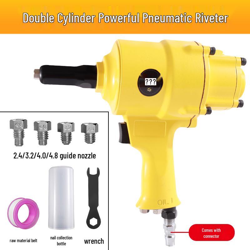 Pneumatic Aluminum Rivet Gun, Pistol-Type Self-Priming Riveting Tool