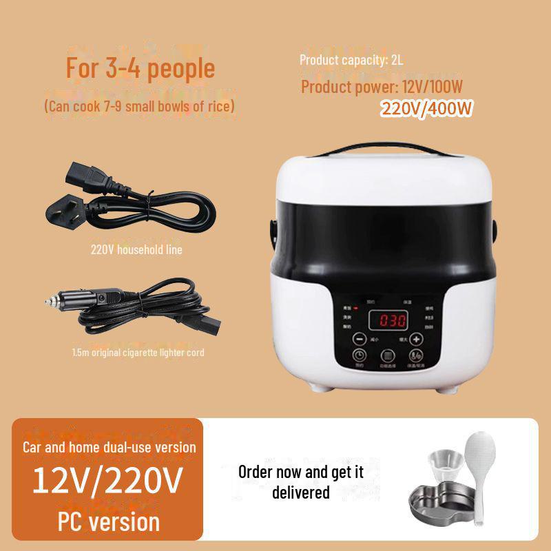 Kompakter 2L Multifunktions-Reiskocher für das Auto (12-24V)