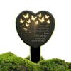 Grave Markers for Humans 2D Acrylic Heart Decoration Butterfly and Flower Carved Texture Grave Decorations Stake for Outdoor