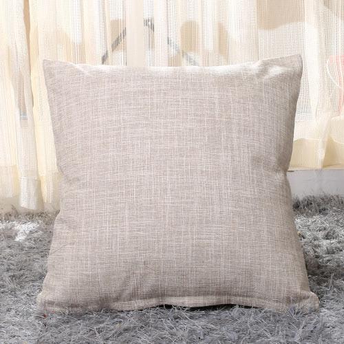 Pillow Case Home Decoration Salon Cushion Cover 50X50 Solid Pillowcase with Zipper Cotton Linen for Sofa Car Chair 45x45 40X40