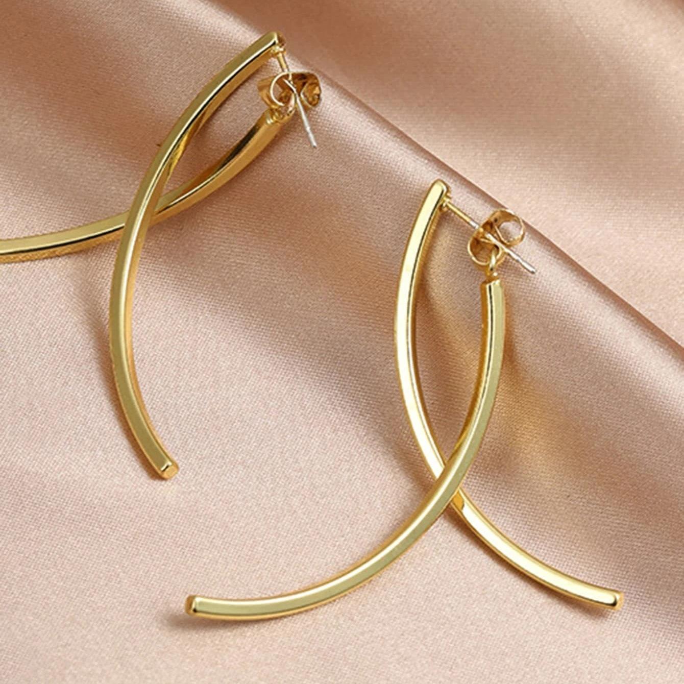 

Серьги-гвоздики с гальваническим покрытием, осенние и зимние новые серьги из натурального металла и украшения для ушей золотой