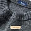 Dikke Pure Wol Heren Trui met Ronde Hals