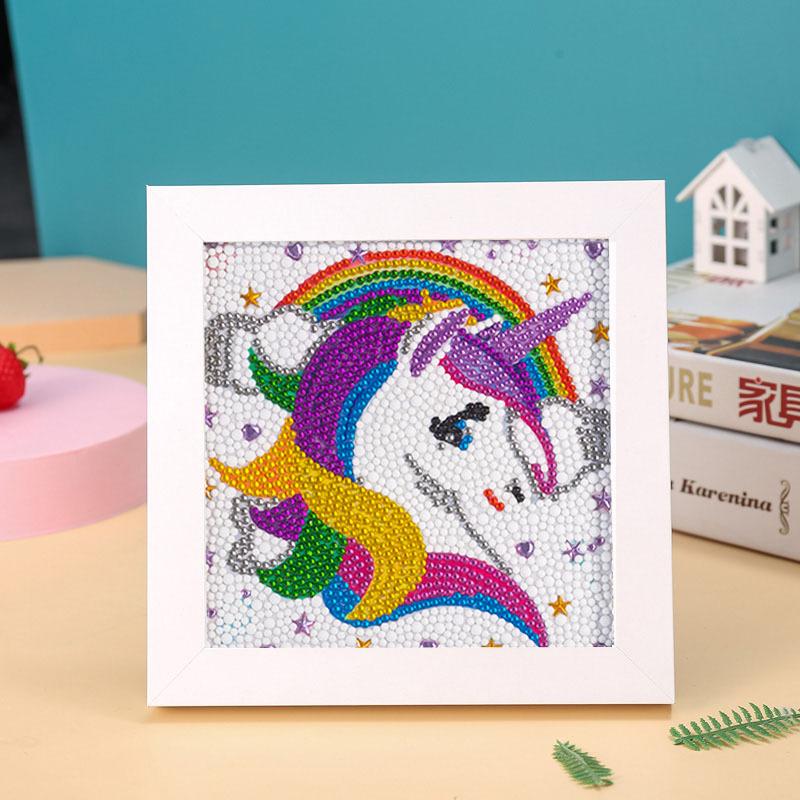 New Diy Diamond Painting Solid Wood Photo Frame Boxed Diamond Sticker Owl Cartoon Hand-Pasted Diamond Painting