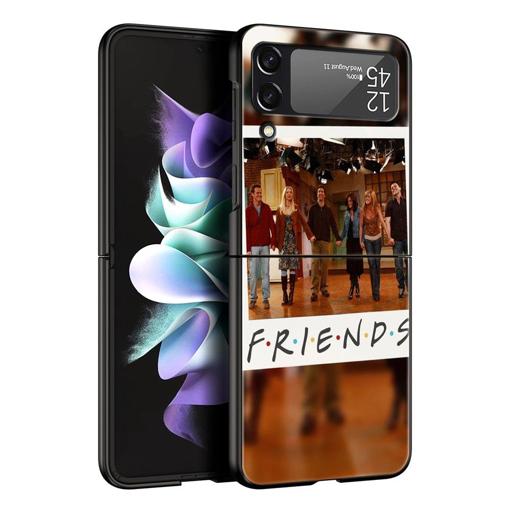 Friends Hard PC Phone Case For Samsung Galaxy Z Flip 7 6 5 4 Black Cover For Galaxy Z Flip 3 Foldable Fundas Shell Capas Coque