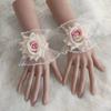 Women Gothic Lace Stretch Wrist Cuffs Bracelets For Wedding Party Y2K Bracelet Sleeve Wrist Cuffs Ruffled Lace