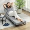 Convertible Armchair, 1-Seater, Folding Armchair-Bed, Linen, Adjustable Backrest, Pillow, Light Gray