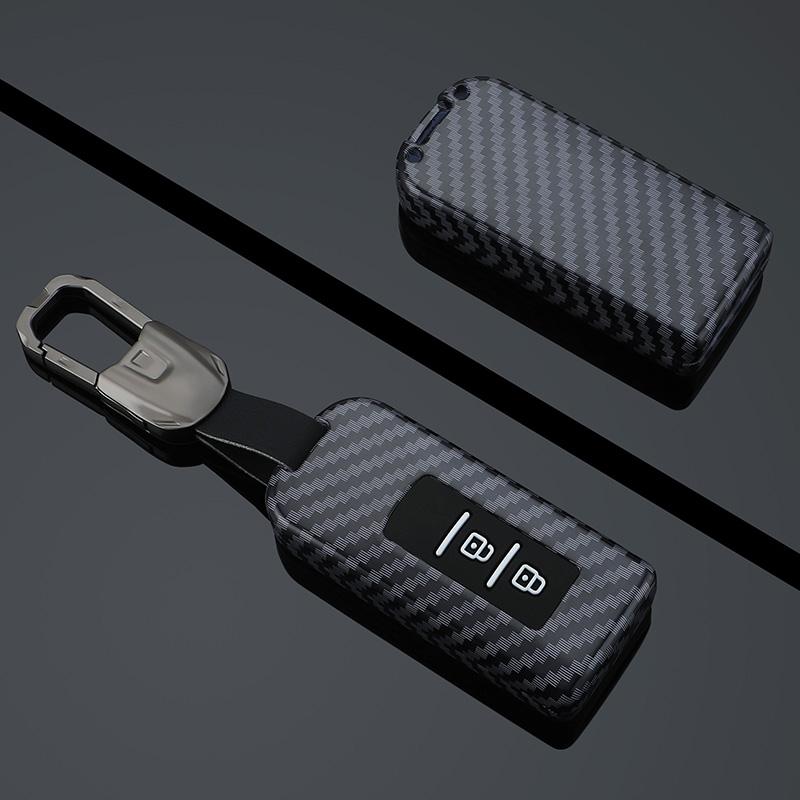 Abs Carbon Fiber Car Key Case Cover For Mitsubishi Xpander Outlander Asx Pajero Eclipse Cross Montero Protector Accessories