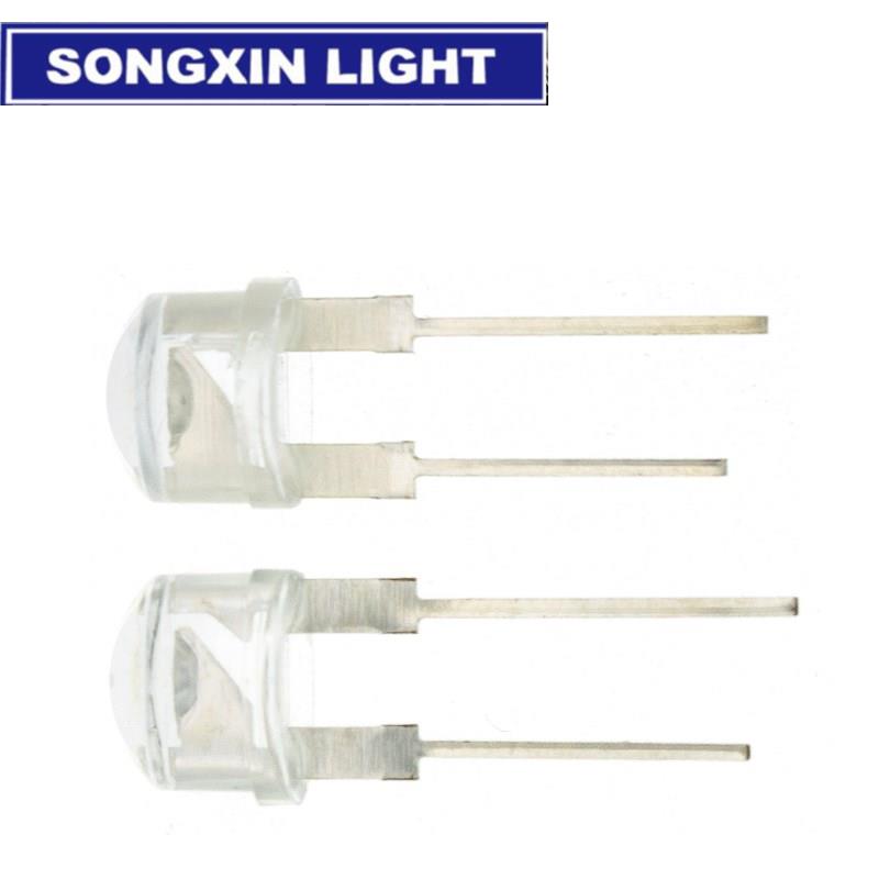 10PCS NEW F8 8mm 0.5W 3.0-3.2V Straw Hat LED White Super Bright LED Lamp Wide Angle Transparent LED Lamp Strawhat LED
