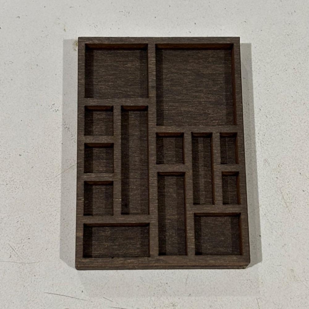 Mini Schmuckhalter aus Holz, Mehrere Fächer, Aufbewahrung für Mineralienproben, Miniatur Schmuckregal, Miniaturkristall