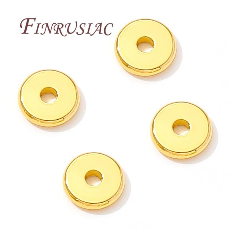 3mm 4mm 5mm 6mm Spacer Beads 18K Real Gold Plated Separators For Beads Accessories For Jewelry,Beads For Bracelets