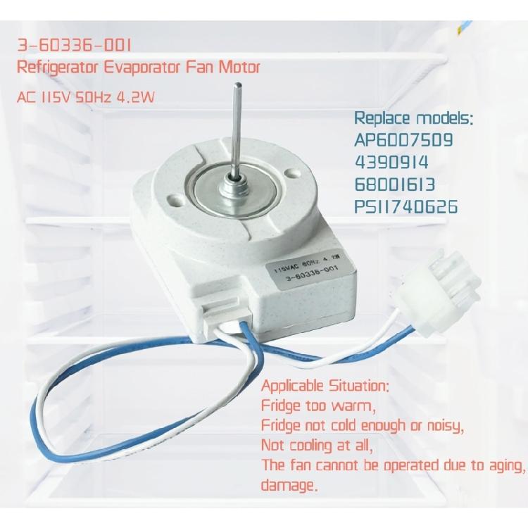 Professional Refrigerator Blower Motor Assembly For Replace 3-60336-001 Freezer Condenser Motor Easy to Installation