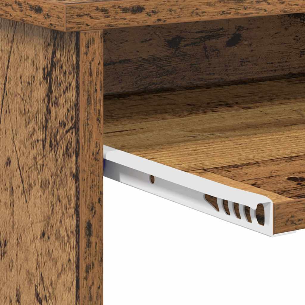 Desk with Shelf Rustic Wood Look 106 x 41 x 88.5 cm Engineered Wood