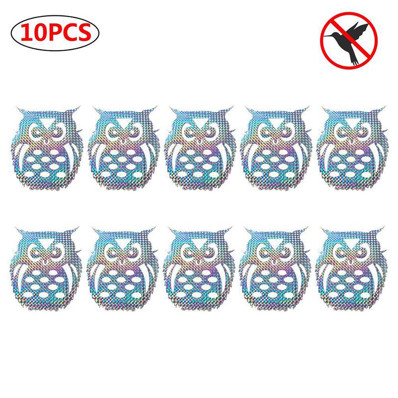 10pc Hanging Garden Laser Owl Scarecrow Reflective Lifelike Scare Bird Repellent Deterrent Protects Crops Fruits Plants for Farm