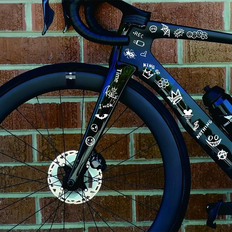 1 Sheet Road Bikes Frame Sticker Graffiti Bicycle Sticker For Bicycle Frame Top Tube Cartoon Diy Reflective Cycling Decals
