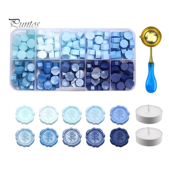 Manual Seal Making Tools Wax Kit, with Sealing Beads Spoon And Candles, DIY Stamp for Wedding Invitations Envelopes Artistic Melting