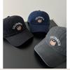 Cute bear embroidered baseball cap, wide brim, big face, small hat, female cap, casual and versatile