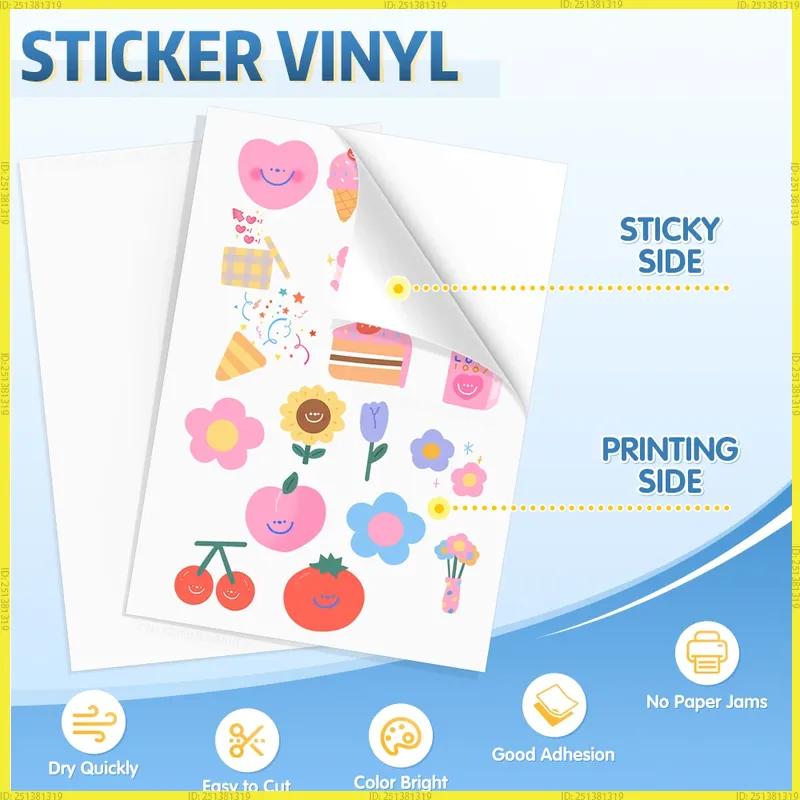 Printable Holographic Color Vinyl Sticker Paper A4 Size 210*297Mm Self Adhesive Waterproof Sticky Sheet For Inkjet Laser Printer