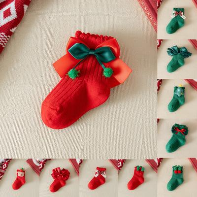 Children's Socks, Middle Socks, Baby, Middle And Small Children, Newborns, Bow, Christmas