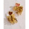 Eetit New Design Heart Petal Dangle Fashion Earrings 18K PVD Golden Plated Stainless Steel Charm Popular Daily Statement Jewelry