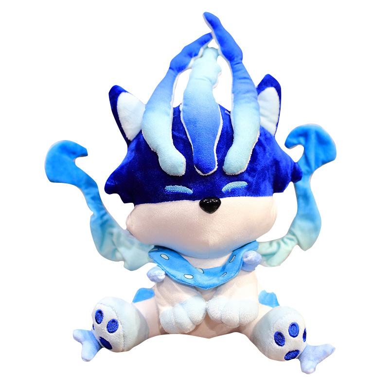 

Genshin Impact Game Animation Бегущий волк-лорд Северный ветер Волк-король Андреус Мягкая кукла Подушка вокруг 30cm синий