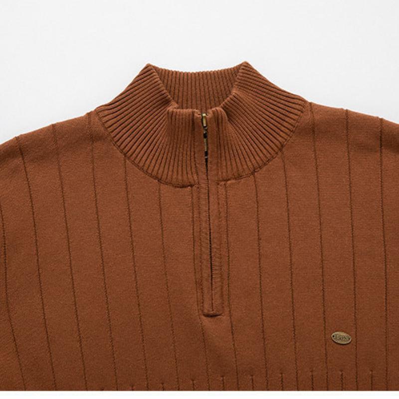 Men's Long-Sleeve Soft Touch Quarter-Zip Sweater