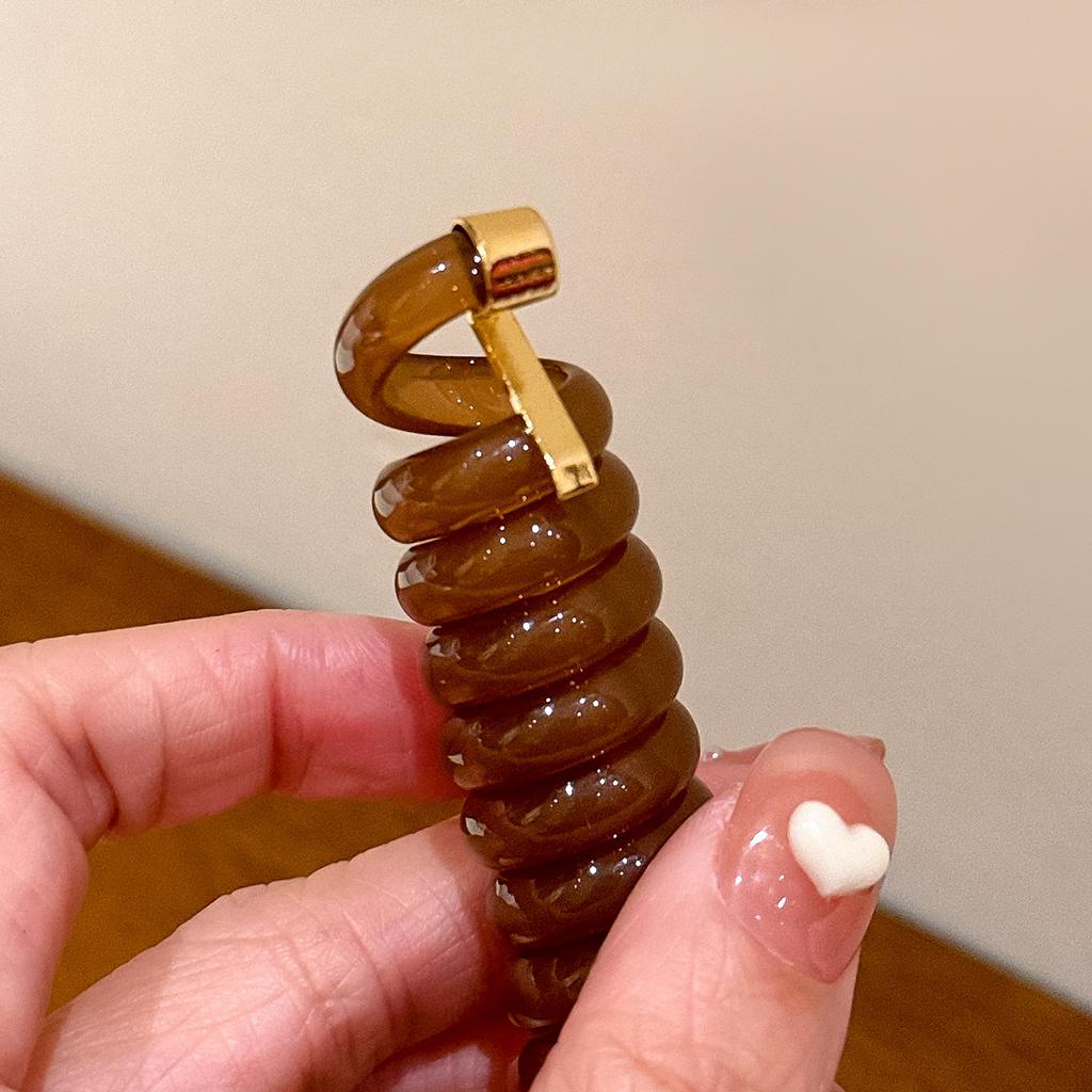 5Pcs Women Ponytail Elastic Hair Bands Telephone Wire Hair Ties Scrunchies Random Color Rubber Headband Girls Hair Accessories