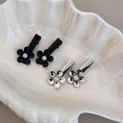 Sweet Silver Color System Metal Small Flower Hairpin Female of Temperament Side Bangs Clip Delicate Side Clip Hair Accessories