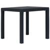 3 Piece Bistro Set Grey Plastic Wicker Style