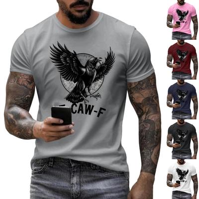Men's Fashion Casual  Printed Short Sleeve Round Neck Pullover Tops