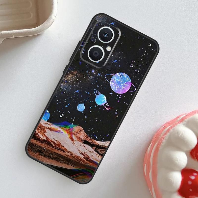 Moon Stars Space Case For OPPO Reno 11F 8T 4Z 5Z 4 6 7 8 5 Lite 10 Pro OPPO Find X2 X3 Lite X5 X6 Pro Cover