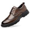New Men's Casual Brogue Shoes Solid Color Lace Fashion Casual Platform Wedding Shoes Male Designer Business Leather Shoe Man