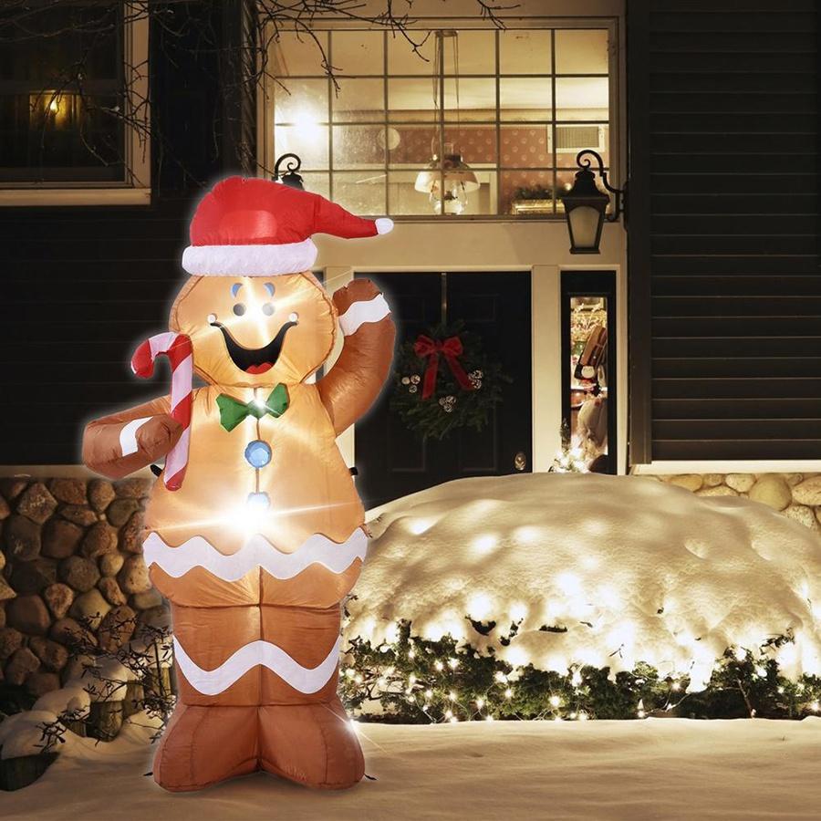 Inflatable Yard Outdoor Lighted Decor Decor Gingerbread for Christmas