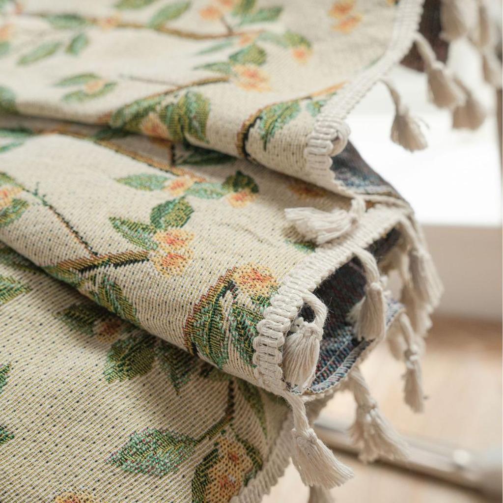 Imanqi Yun Jacquard Floral & Bird Pattern Semi-Blackout Curtains for Bay Windows & Kitchens