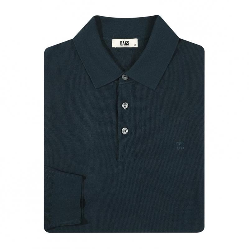 Daks Viscose Blend Waffle Knit Collar Dmp1swtl101e1