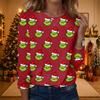 Women's Fashionable Casual Long Sleeve Crewneck Graphic Print Top for Everyday Wear