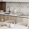 Self-Adhesive Vinyl Wall Decoration Elegant Marble with Veins 6X60X30 Cm