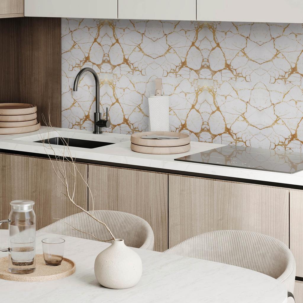 Self-Adhesive Vinyl Wall Decoration Elegant Marble with Veins 6X60X30 Cm