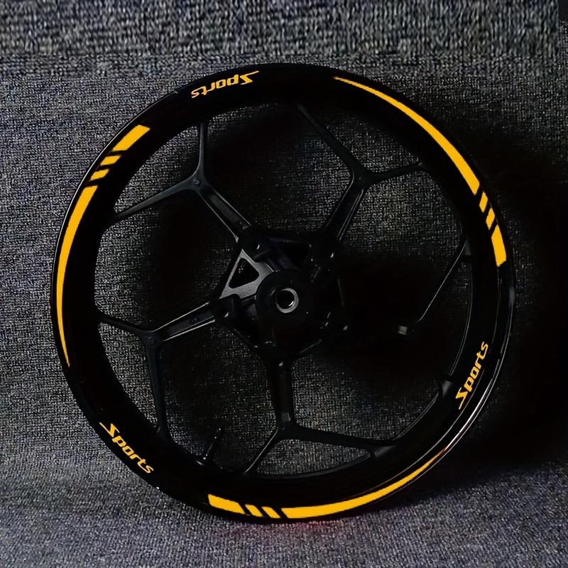 Sports Reflective Wheel Hub Sticker Set - Adhesive Auto Accessory Sport Lettering Decals, Motorcycle Hub Decor Motorcycle Wheel Decor